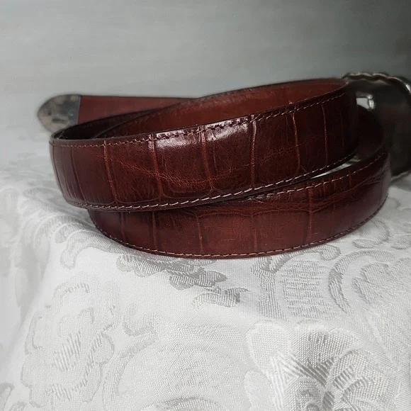 Brighton Mickey Mouse Train Lizard Print Belt Size 32 - Picture 4 of 13